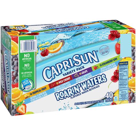 Capri Sun Roarin' Waters Flavored Water Variety Pack, 40 ct - 6 fl oz ...