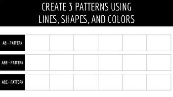 PATTERN WORKSHEET by ART makes you smART | TPT