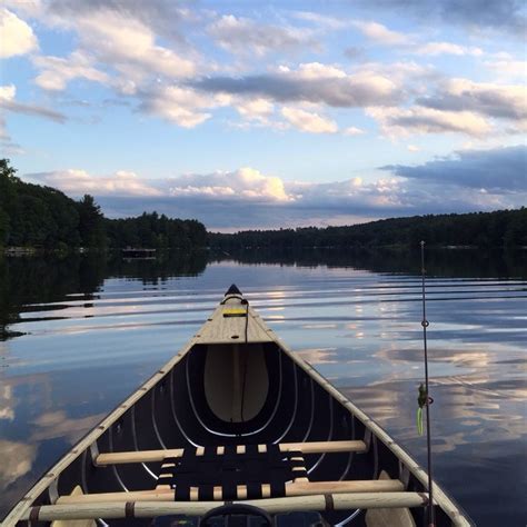 Radisson canoe heading out for some evening fishing on Walker Lake in PA | Canoe and kayak ...