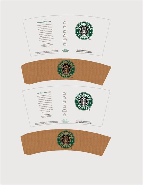 Starbucks Coffee Cup Template Actual Size