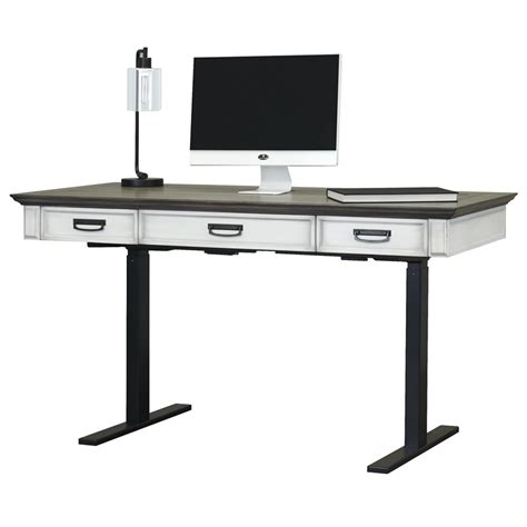 Martin Furniture Electric Wood Sit/Stand Desk in White | Homesquare