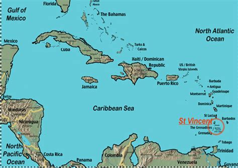 map caribbean islands st vincent grenadines - Global Sherpa