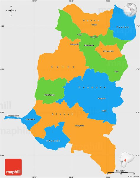 Political Simple Map of Chimborazo, single color outside