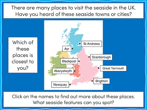 Locating seaside towns and cities of the UK - Teach It Forward