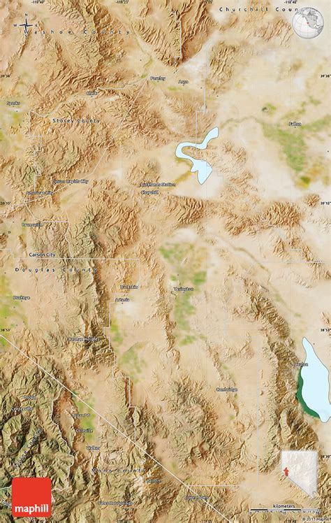 Satellite Map of Lyon County