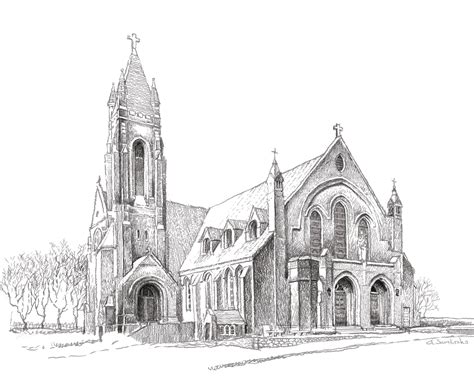 St Mary of the Assamption Church Custom building drawing digital by ...