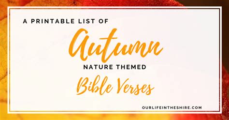 Autumn Nature Study Bible Memory Verses - Our Life in the Shire