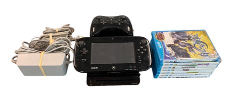 Nintendo Wii U Black Deluxe Console & Gamepad with Seven (7) Wii U ...