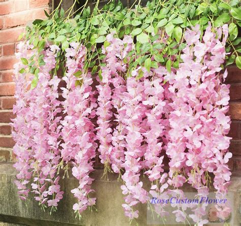 12pcs Length 24/35/47 Inches Rose Pink Wisteria Vine Hanging | Etsy | Hanging flowers, Outdoor ...