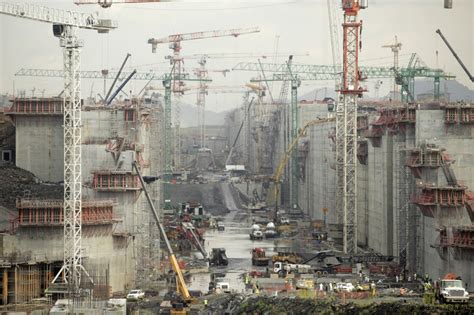 Part of the Panama Canal Expansion project, on the outskirts of Panama ...