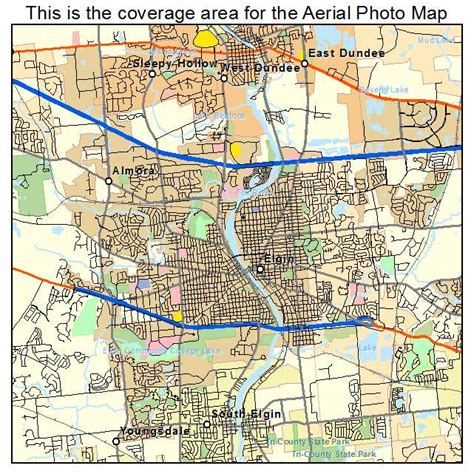 Aerial Photography Map of Elgin, IL Illinois