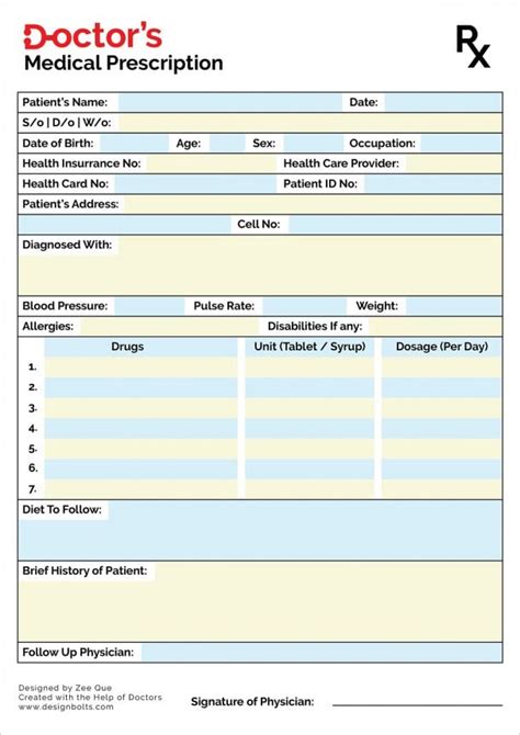 Free Doctor's Medical Prescription Pad Design Template Ai & Printable PDF - Designbolts