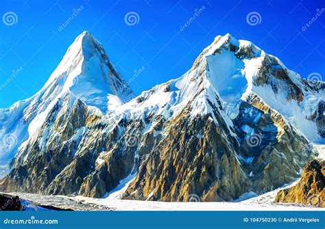 Mountain Peak Everest. Highest Mountain in the World Stock Photo ...