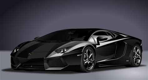 Sports Car - Lamborghini Black - Openclipart