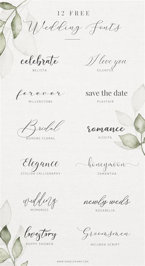 Free wedding fonts – Artofit