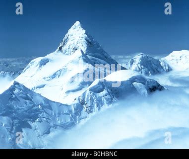 Aerial view of Summit of Mount Foraker and the Alaska Range as seen ...