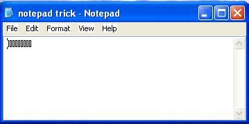 Excellent 4-3-3-5 Trick in Windows XP Notepad