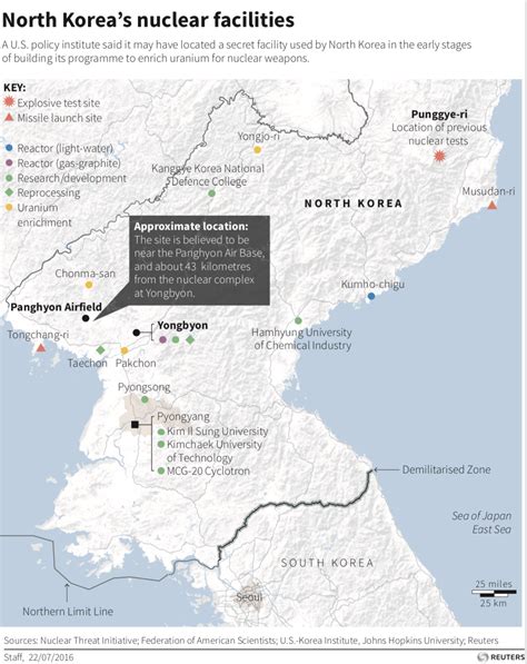 North Korea Nuclear Bomb Map