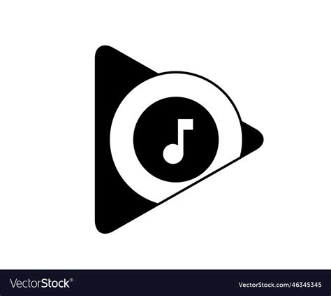 Google play music logo symbol black design Vector Image