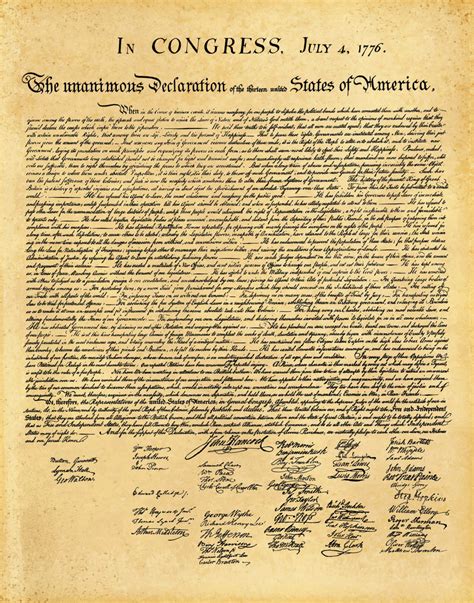 Declaration Of Independence Printable