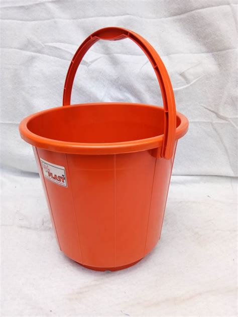 Orange Plastic Bucket, Rs 35 /piece Shree Krishna Enterprise | ID: 21017227662