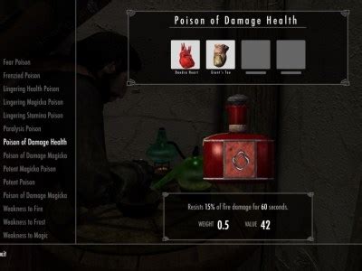 Recipe for Potion: Skyrim How To Cure Poison