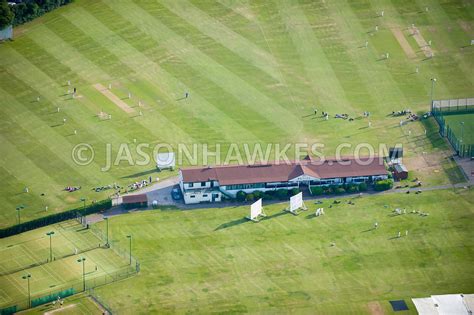 Aerial View. Winchmore Hill Cricket Club . Jason Hawkes