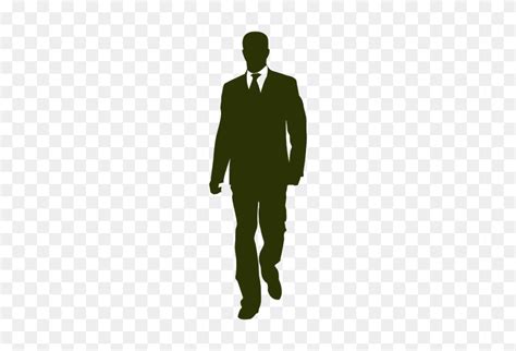 Businessman Walking Silhouette - People Walking Silhouette PNG - FlyClipart