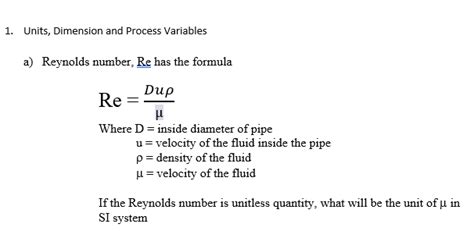 Reynolds Number Formula