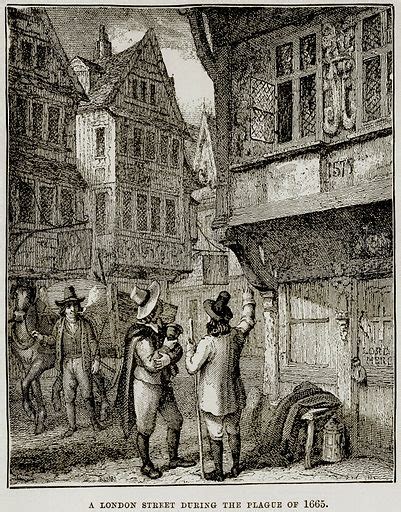 A London Street during the Plague of 1665 stock image | Look and Learn