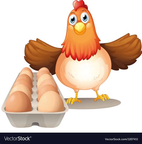 Cartoon hen eggs Royalty Free Vector Image - VectorStock