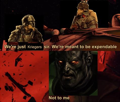 My first 40k meme: Kriegers and Salamanders. : r/Grimdank