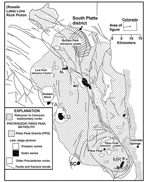 Geologic map of the Pikes Peak batholith showing the Buffalo Park ...