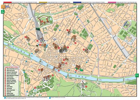 Mappa Firenze - Cartina di Firenze | Florence tourist map, Florence sightseeing, Florence tourist