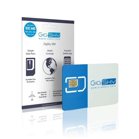 Amazon.com: GigSky SIM Card with 4G LTE/3G 100MB Mobile Data Plan for International Travel using ...