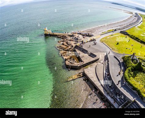 Aerial view of Blackrock beach with Diving tower in Salthill, Galway, Ireland Stock Photo - Alamy