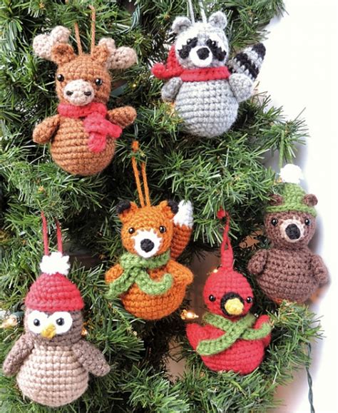 Woodland Animal Christmas Ornaments amigurumi pattern - Amigurumi.com