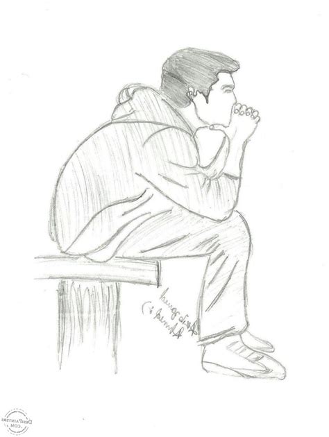 Sad Boy Sketch at PaintingValley.com | Explore collection of Sad Boy Sketch