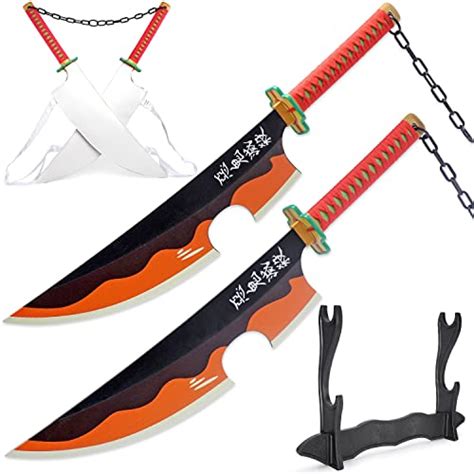 Zisu Demon Slayer Sword, About 31 inches, Two Tengen Sword Included ...