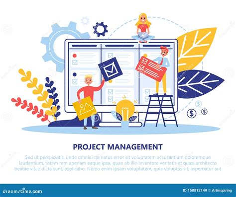 Project Management Web Banner Concept. Idea of Business Stock Vector - Illustration of social ...