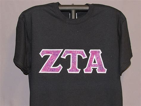 Sorority Letter Shirt Black Shirt with Shades of Purple