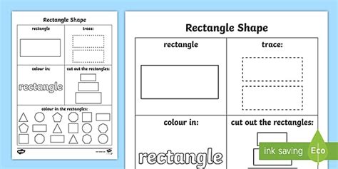 Rectangle Outline Worksheet | Learn About Rectangles