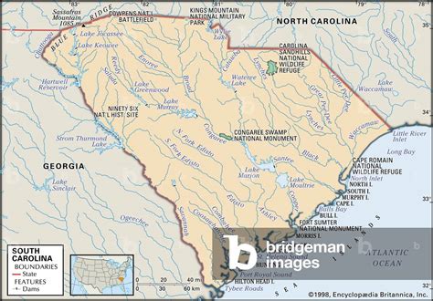 Image of Physical map of South Carolina