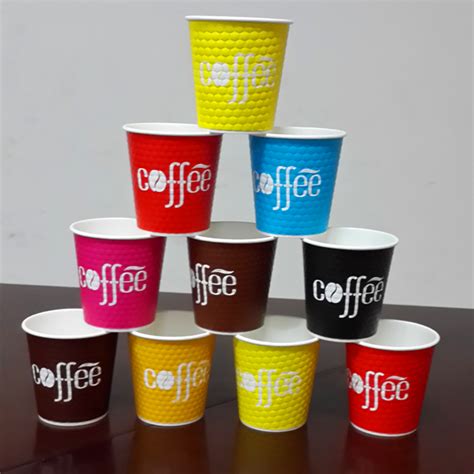 Customized Ripple Paper Coffee Cups , Custom Printed Paper Cups ...