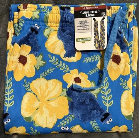 SESAME STREET MEN’S Cookie Monster Print Sleep Pants, Size MEDIUM (32-34) $13.99 - PicClick