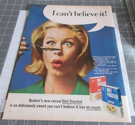 1965 QUAKER DIET Frosted Puffs Elizabeth Montgomery Bewitched Original Print Ad $10.99 - PicClick