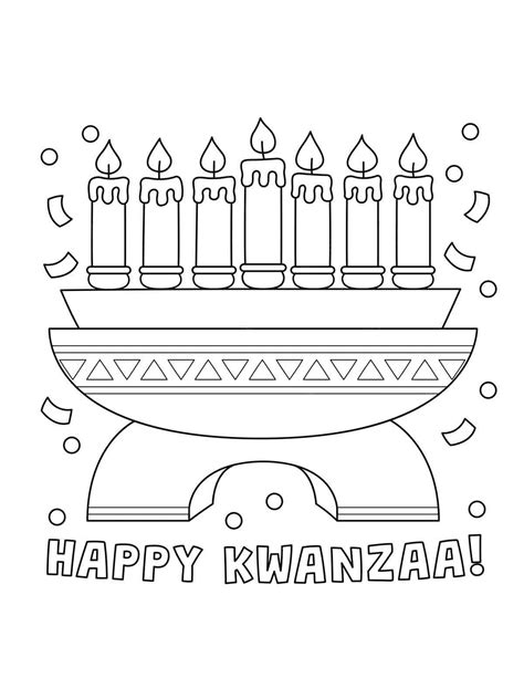 Happy Kwanzaa with Candles coloring page - Download, Print or Color Online for Free