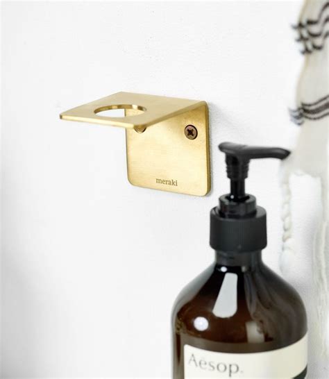 Brushed Brass soap dispenser holder - Brass Aesop soap dispenser holder ...