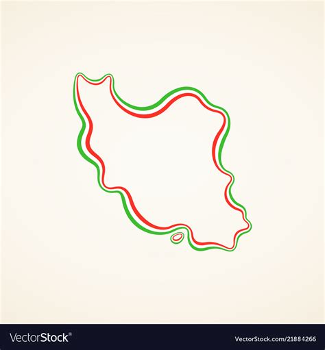 Iran - outline map Royalty Free Vector Image - VectorStock