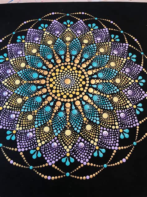 12 X 12 Dot Art Mandala Canvas Painting - Etsy